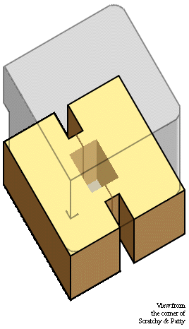 [first floor exhibits colored; rest of building grey]
