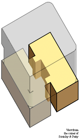 [regional trophies exhibit colored; first floor faded; rest of building grey]